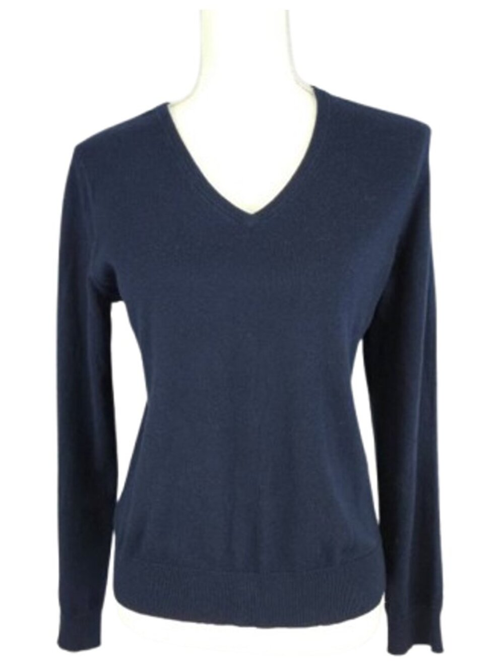 Uniqlo Cashmere Blend Dark Blue V Neck Sweater Size Small
